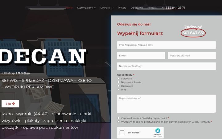 Screenshot von decan.pl