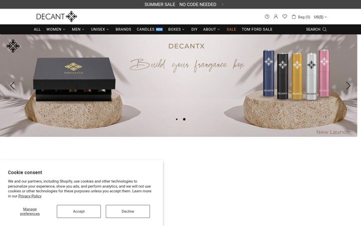 Screenshot ta' decantx.com