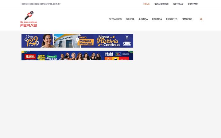 Screenshot stránky decaracomasferas.com.br