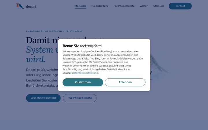 Screenshot of decari.de