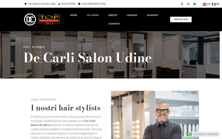 Screenshot of decarlisalon.it