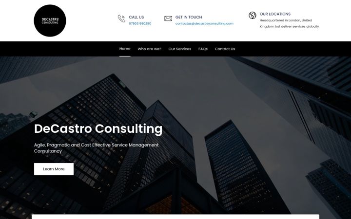 Screenshot of decastroconsulting.com