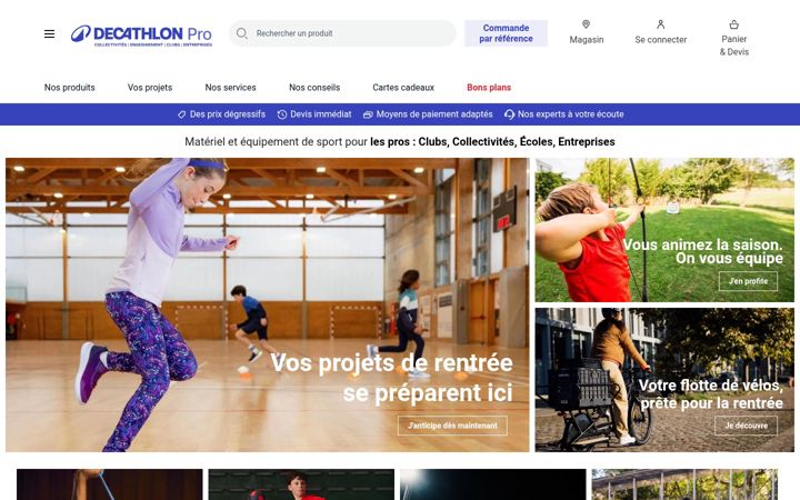 Ekraanipilt saidist decathlonpro.fr