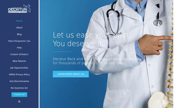 Screenshot of decaturbackandneck.com