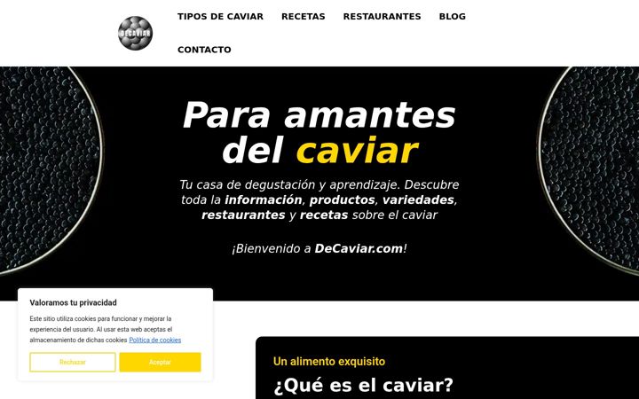 Screenshot of decaviar.com