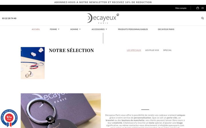 Screenshot of decayeuxparis.com