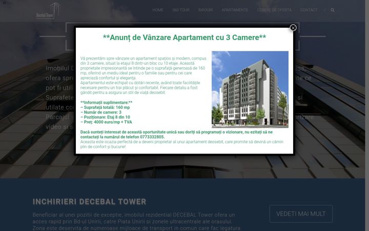 Screenshot of decebaltower.ro