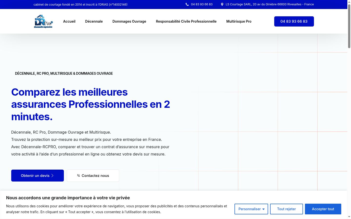 Screenshot del banner di consenso mostrato prima di qualsiasi interazione