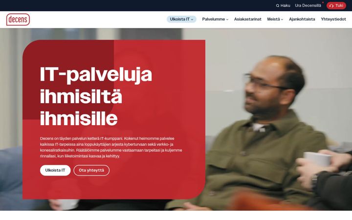 Screenshot of decens.fi