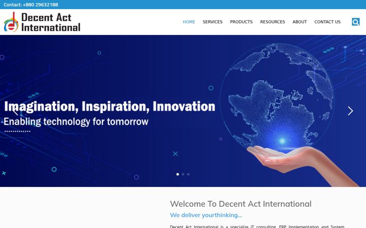 Screenshot of decent-act.com