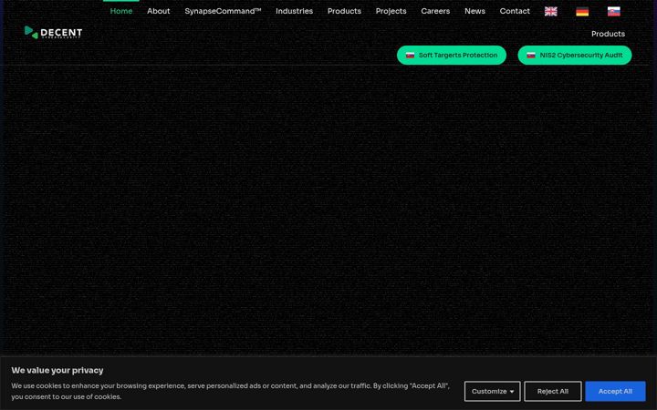 Screenshot of decentcybersecurity.eu