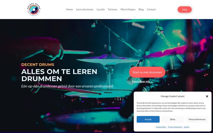 Screenshot of decentdrums.com