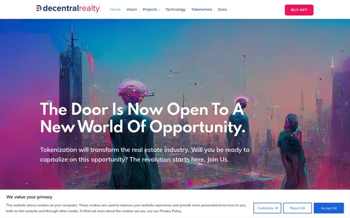 Екранна снимка на decentralrealty.io