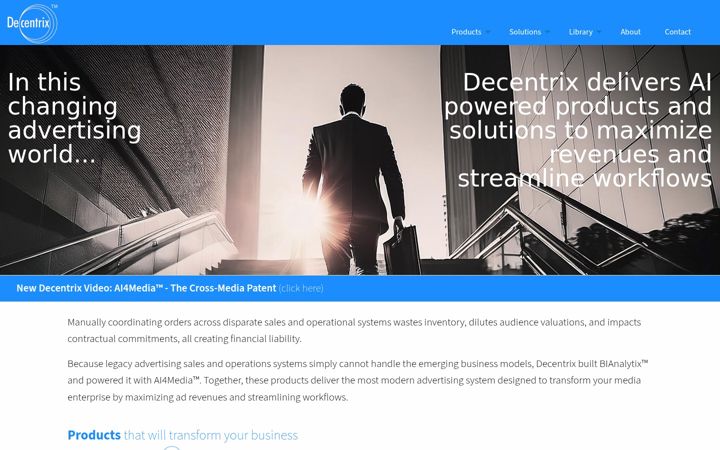Kuvakaappaus sivustosta decentrix.net