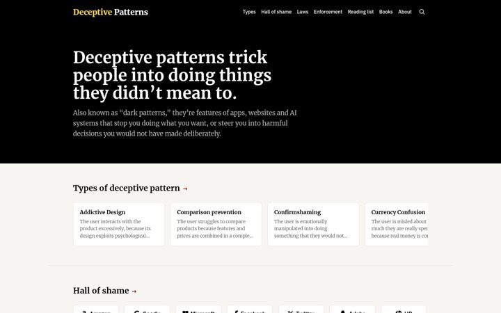 Screenshot of deceptive.design
