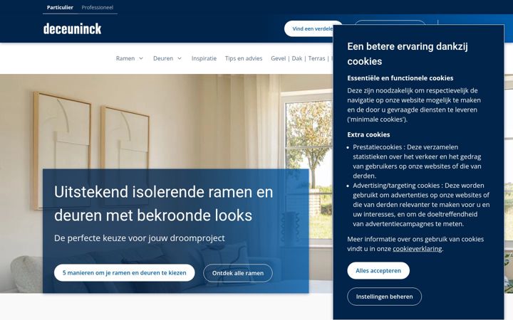 Screenshot of deceuninck.be