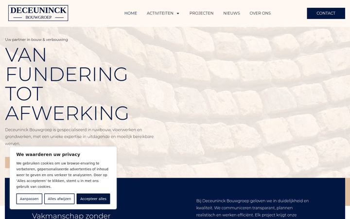 Screenshot of deceuninckbouwgroep.be