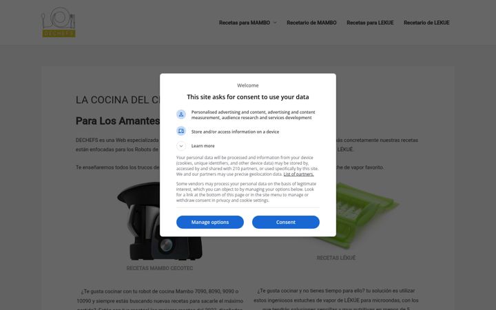 Screenshot of dechefs.net