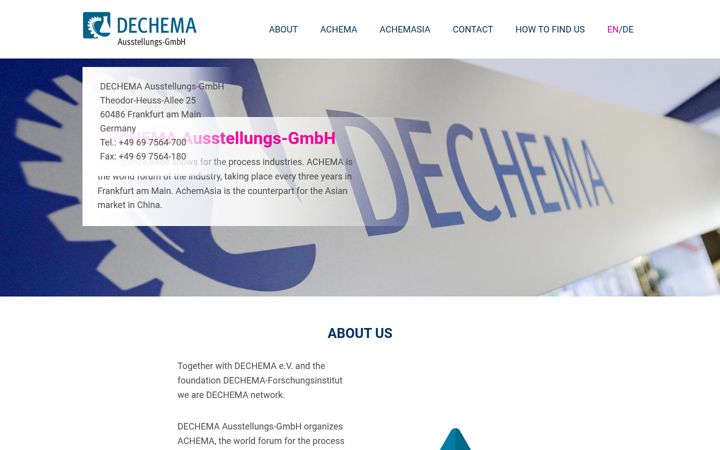 Screenshot of dechema-gmbh.de