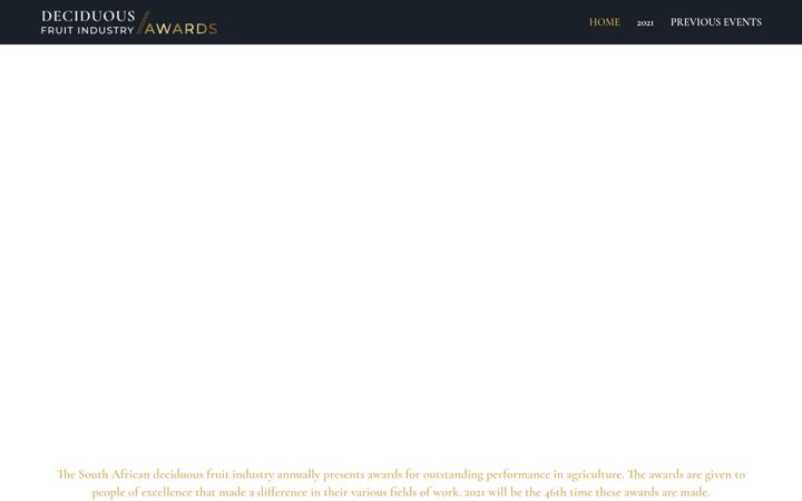 Snímek obrazovky deciduousfruitindustryawards.co.za