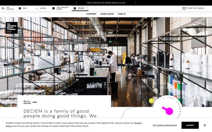 Screenshot of deciem.com