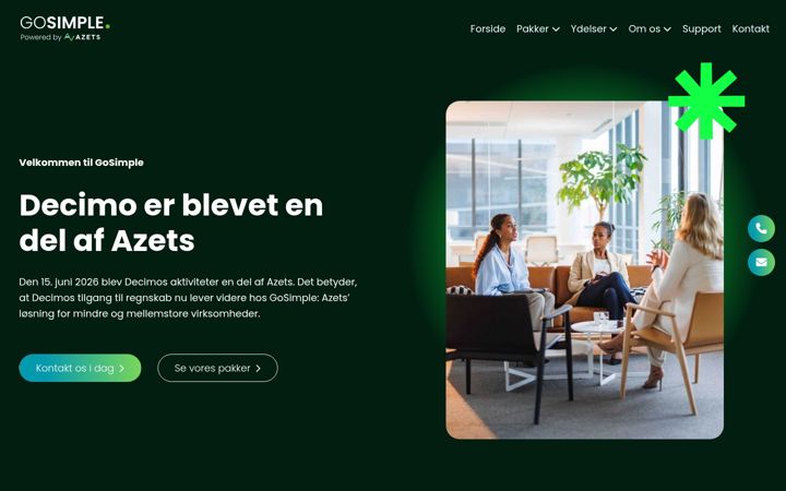 Screenshot of decimo.dk