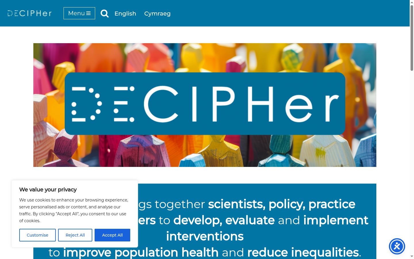 Screenshot des Einwilligungsbanners vor jeglicher Interaktion