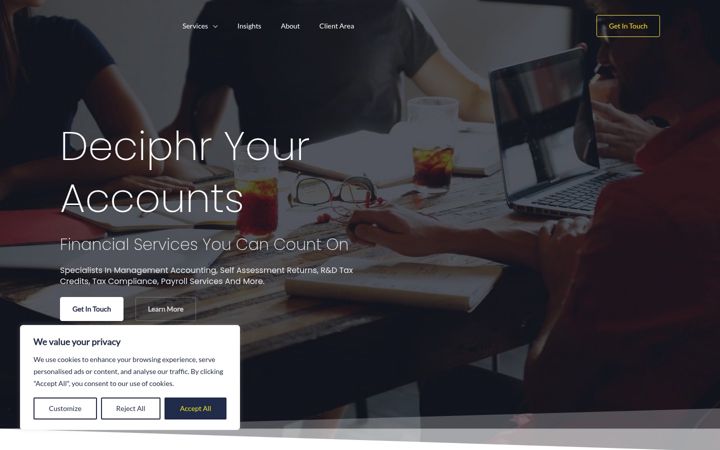 Screenshot of deciphr.co.uk