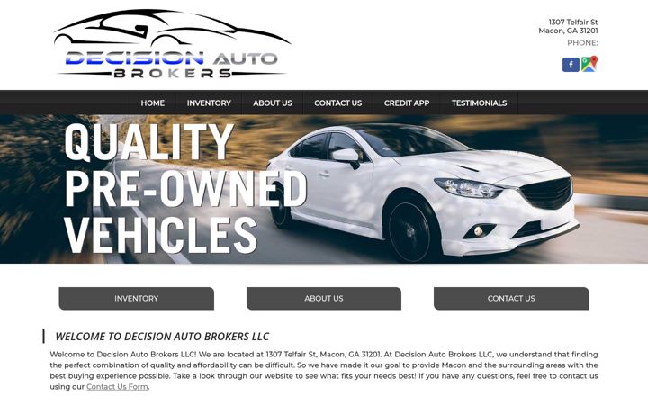 Screenshot of decisionautobrokers.com