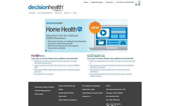 Screenshot of decisionhealth.com