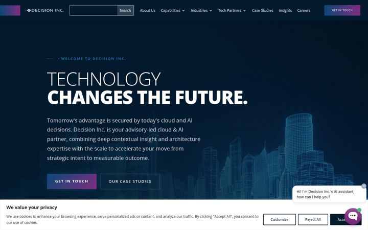 Screenshot of decisioninc.com
