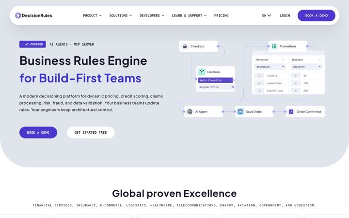 Екранна снимка на decisionrules.io