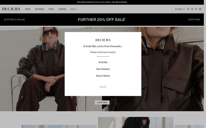 Screenshot of decjuba.com.au