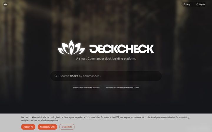 Screenshot of deckcheck.co