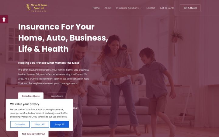Screenshot of deckeragencies.com
