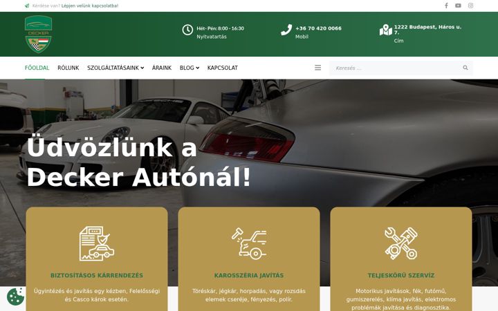 Screenshot von deckerauto.hu