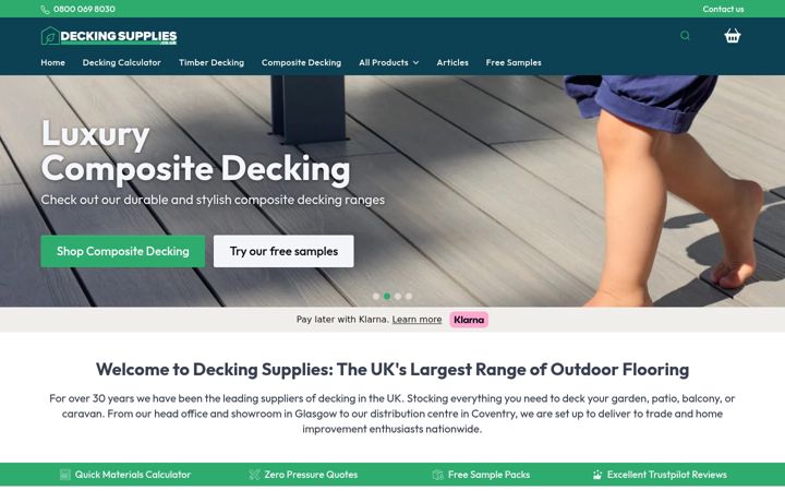 Screenshot of deckingsupplies.co.uk