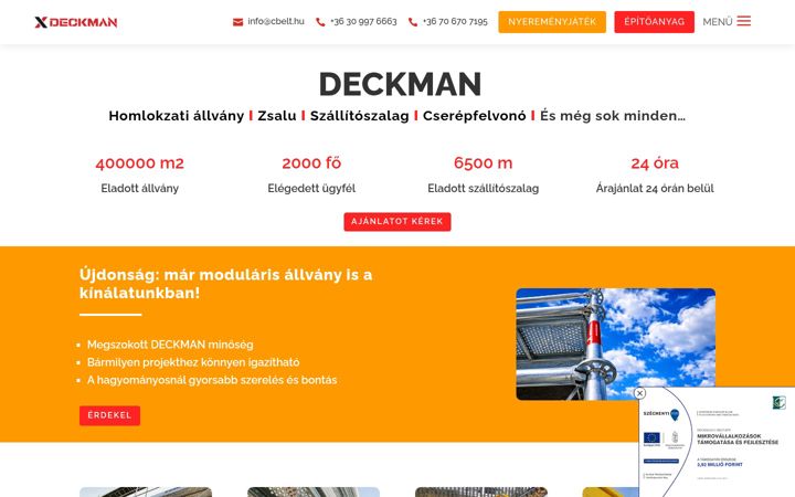 Screenshot von deckman.hu