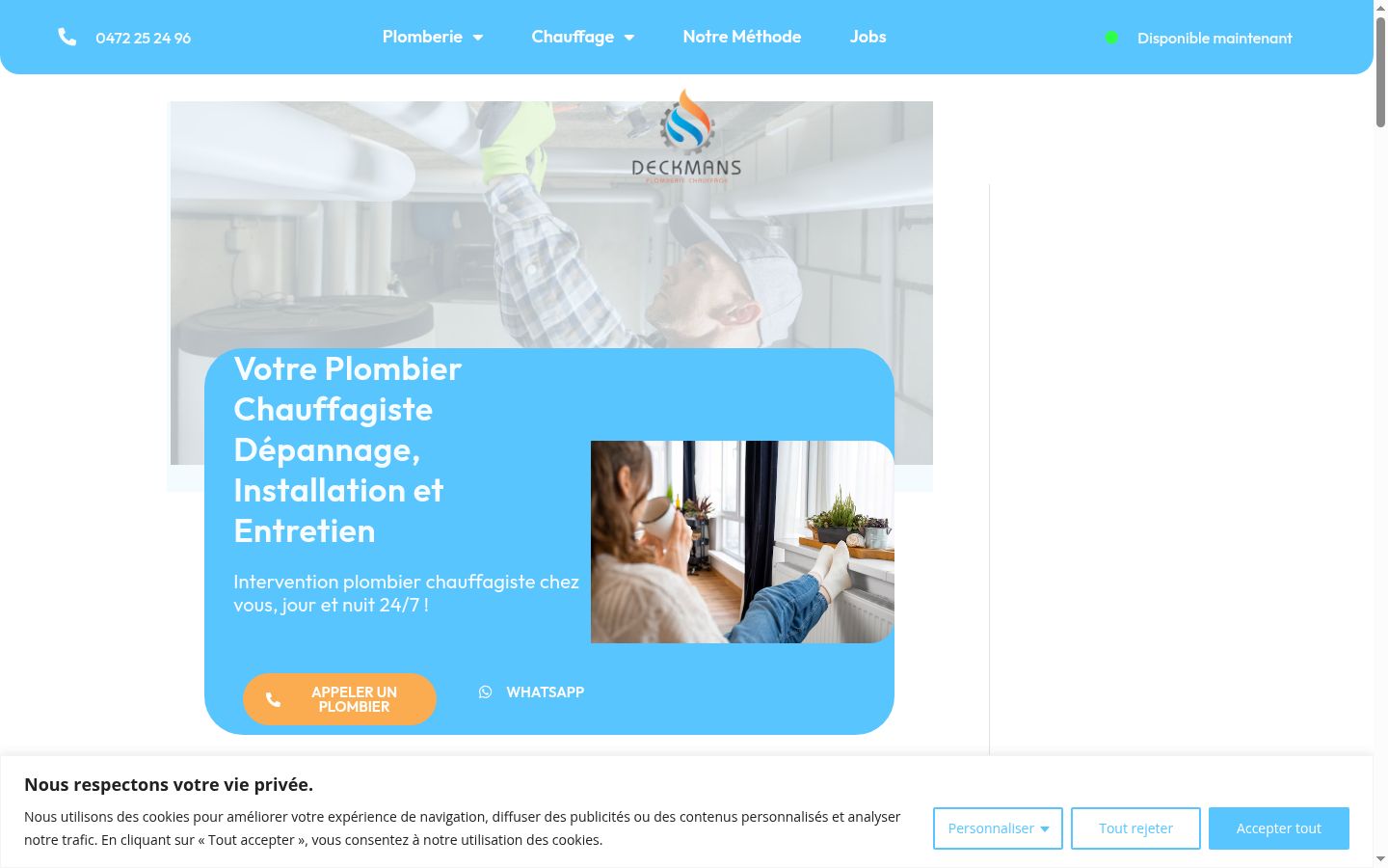 Screenshot del banner di consenso mostrato prima di qualsiasi interazione