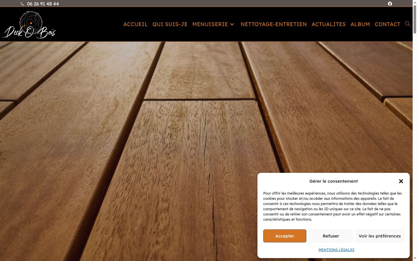 Screenshot of the consent banner shown before any interaction