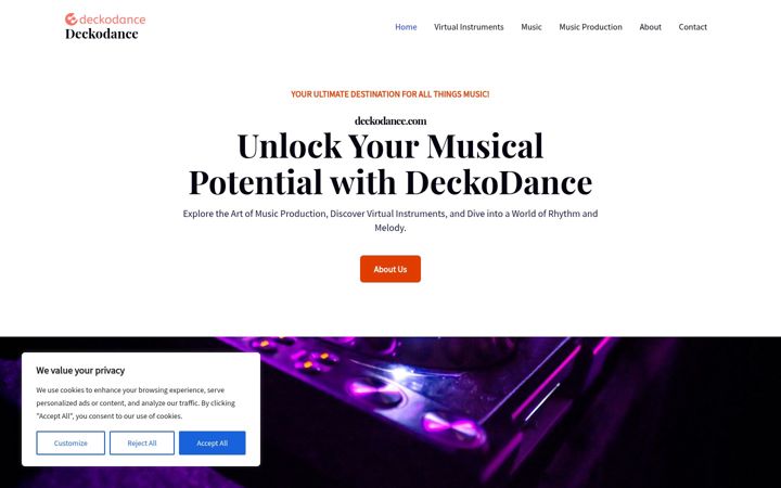 Screenshot of deckodance.com