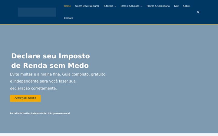 Screenshot stránky declaracaodeimposto.com.br