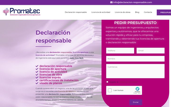 Screenshot of declaracion-responsable.com