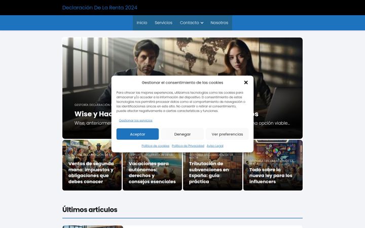 Screenshot of declaraciondelarenta.eu