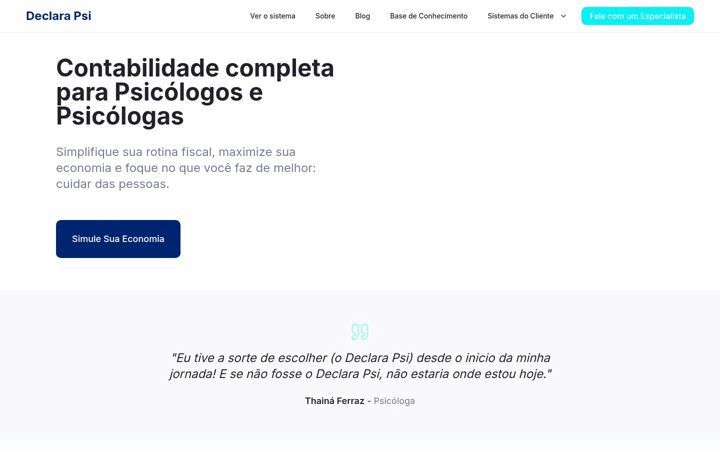 Screenshot stránky declarapsi.com.br