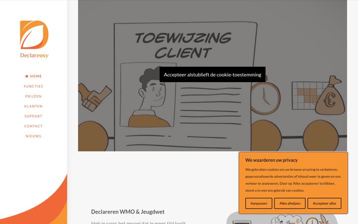 Screenshot of declareasy.nl