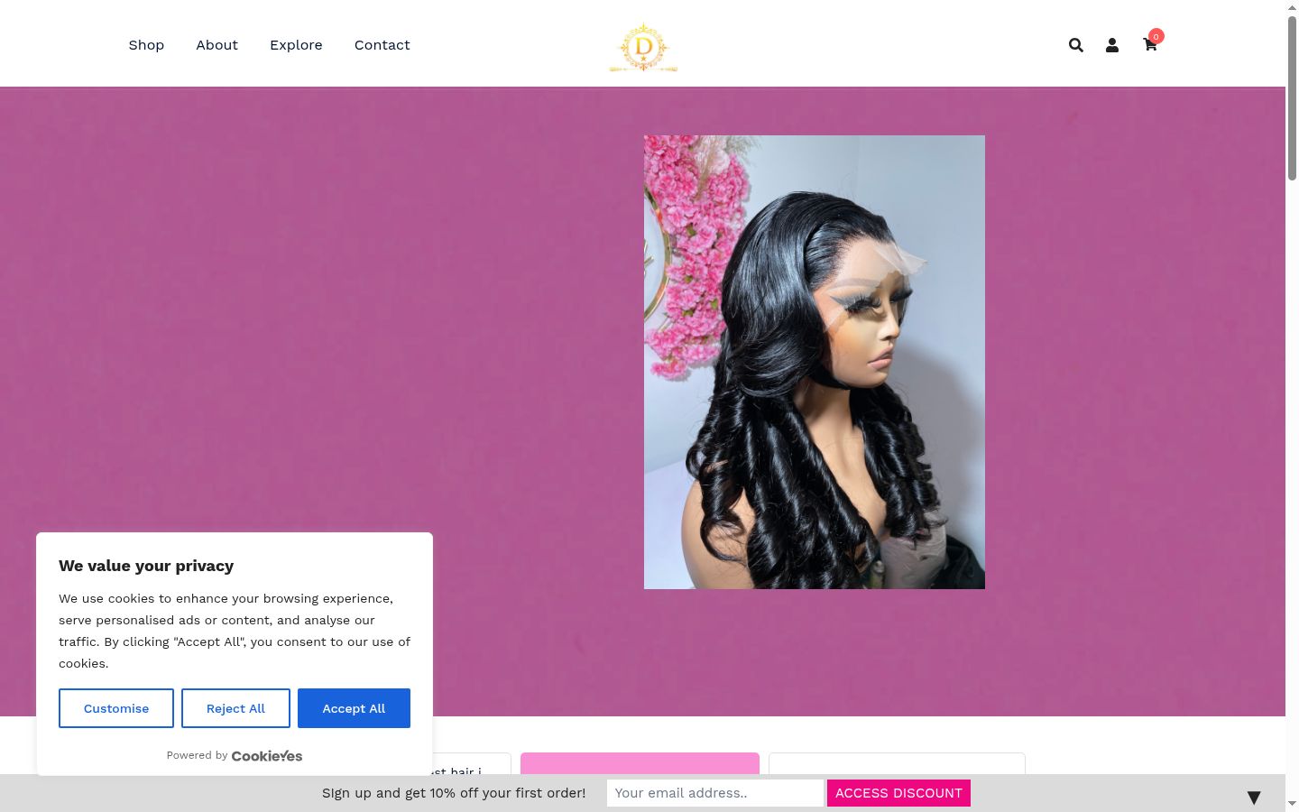 Screenshot of the consent banner shown before any interaction