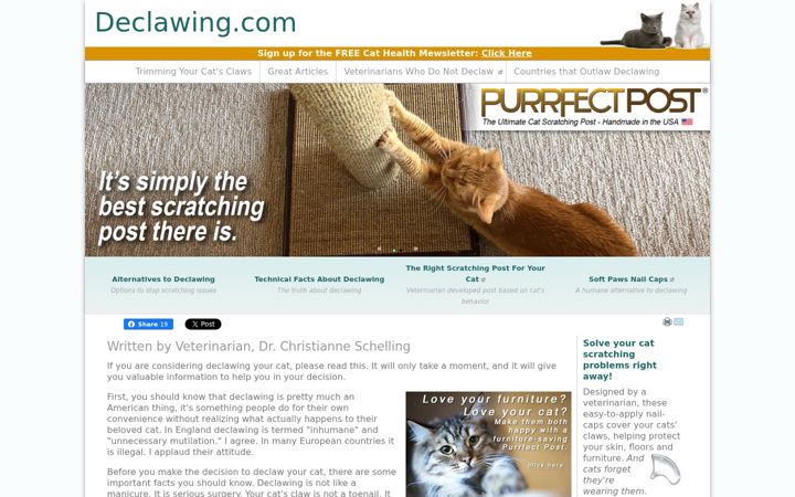 Screenshot of declawing.com