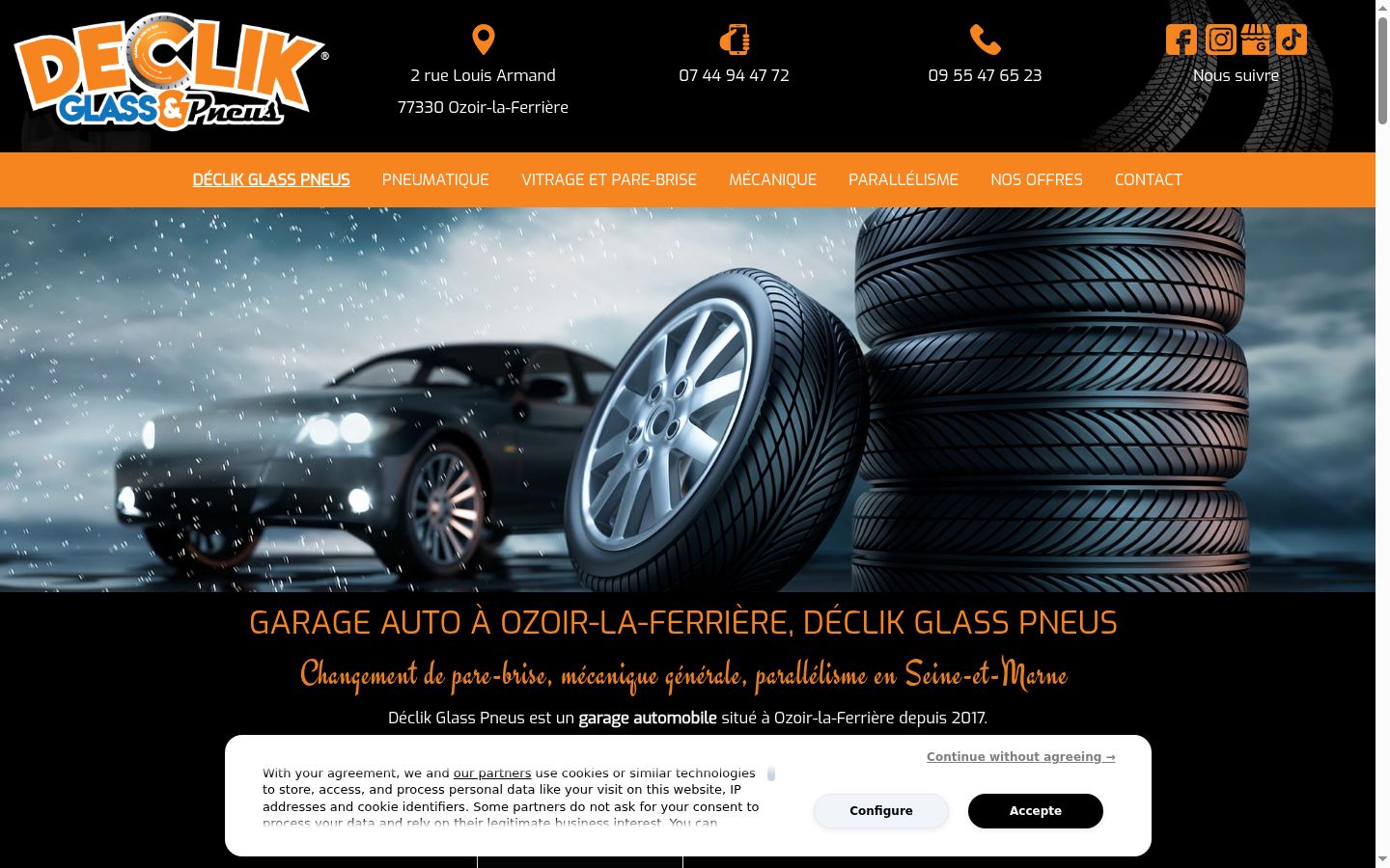 Screenshot del banner di consenso mostrato prima di qualsiasi interazione