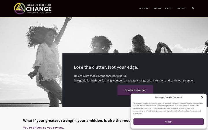 Screenshot of declutterforchange.com